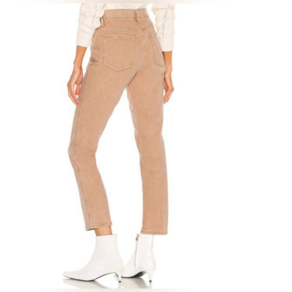 Frame Le Sylvie Super High Rise Jeans Slender Straight Ankle Size 25 Sand - Picture 4 of 14